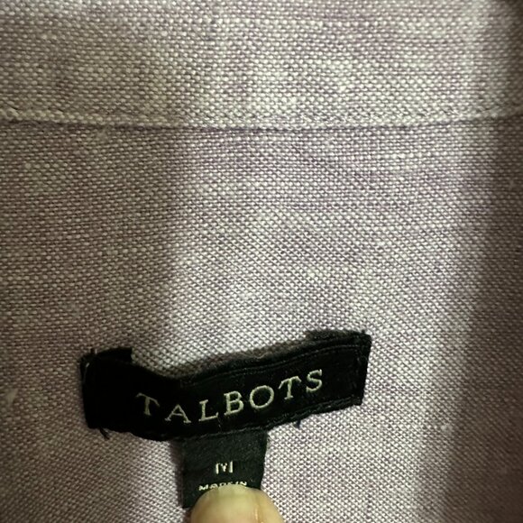 Talbots Lilac, 100% Linen, Button Down Shirt, Size M - Picture 9 of 16